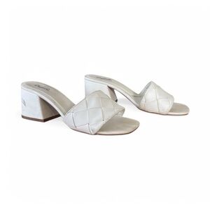 Woven Mule Heel | White